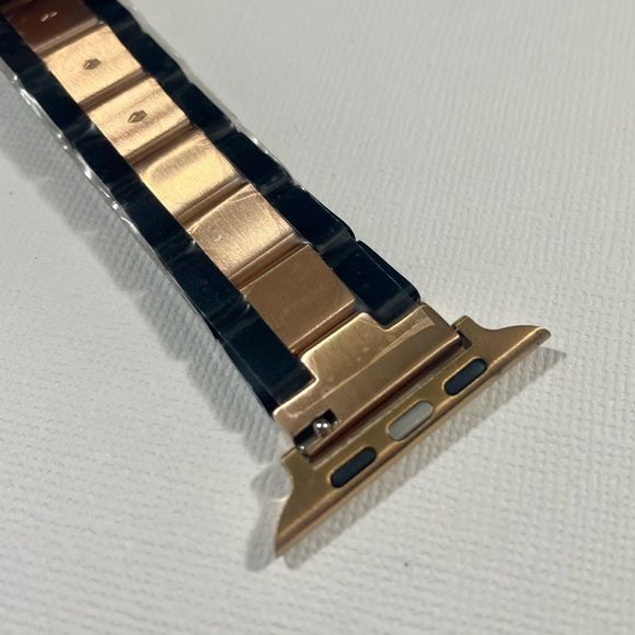 Posh Tech Two Tone Stainless Steel/Enamel Rose Gold Apple Watch Band - 42mm - Picture 5 of 8